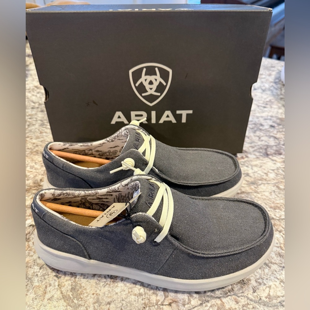 Ariat Hilo Shoes Women’s 9.5 B washed black gray loafers slip on comfort NEW
